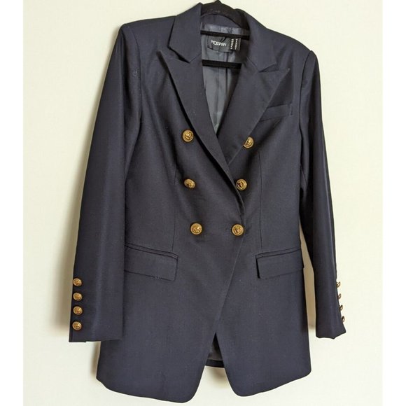 Mossman The Signature Blazer Jacket Navy Military Classic Double Breast Size 10 - Picture 7 of 12